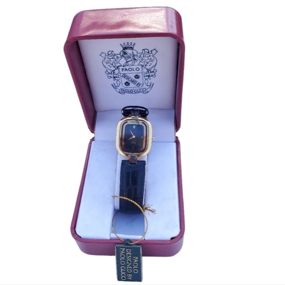 Vintage Accessories - NFS Vintage Paolo Gucci Swiss Quartz Ltd Edition 422 Watch Alligator Band in Box